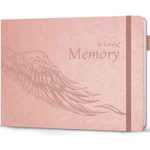 Legend Planner Funeral Guest Book for Memorial Service  Hard Cover Celebration of Life Guest Book  Memorial Book for Funeral Signing  600 Guest Entries, Hardcover, 10" x 7" (Rose Gold)