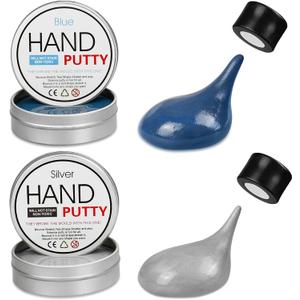 Magnetic Slime Putty, Magnetic Space Putty Slime with Upgraded Magnet Toys for Kids Adults, Fidget Toy Stress Reliever Puddy for Christmas Birthday Gifts Stocking Stuffers (2 Pack, Blue&Silver)