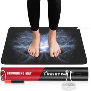 Professional Grounding Mat with Carbon Fiber Technology | 24"x16" Indoor Earthing Pad + 15ft Medical-Grade Cord | Cellular Energy Renewal & Inflammation Support