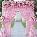 10 ft x 8 ft Pink Backdrop Curtains for Parties, Wrinkle Free Baby Pink Photography Backdrop Drapes for Wedding Grils Birthday Baby Shower Bridal Shower Party 2 Panels