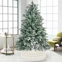Malier Christmas Tree Collar, 30 Knit Xmas Tree Collar, Christmas Tree Collars for Artificial Trees, 11" Extra Tall Tree Stand Base Cover Ring Skirt for 6 ft 9 ft Tree (White, 11''H 30" W)