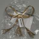 Large Metal Bow Christmas Tree Topper,9.4 Inch Glitter Champagne Gold Tree Topper,Champagne Gold Bow Christmas Tree Decorations for Xmas Home Decor Holiday Party Indoor Outdoor Shop Office