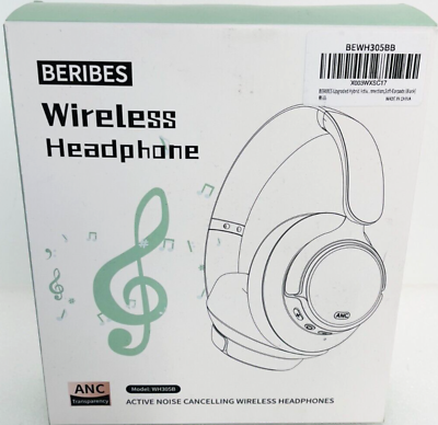 Beribes Wireless Headphone Black