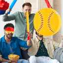 Hooqict Softball Pinata with Blindfold and Bat Stick Softball Birthday Party Decorations for Sports Day Party Supplies School Classroom Activities