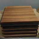 10 Pcs Interlocking Deck Tiles, Patio Flooring - Outdoor Waterproof Acacia Wood Tiles for All Weather Use - Balcony, Backyard, Indoor & Outdoor (Golden Teak, 10 Pcs - 12.1 Square Ft)