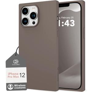 COCOMII Rectangle Case for iPhone 12 Pro Max, Wireless Charging Compatible, Matte Taupe Silicone