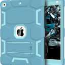 CCMAO for iPad 9th/8th/7th Generation 10.2 Inch Case 2021/2020/2019, with Kickstand, Heavy Duty Shockproof Hybrid Three Layer Protective Cover,Blue+Green