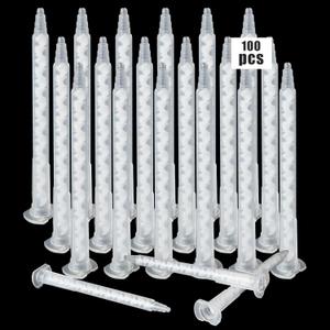 100 Pieces Epoxy Mixing Nozzle Static Mixer Nozzle Tubes Adhesive Cartridges Tip for 50ml Adhesive Applicator Cartridges(1:1 Ratio)