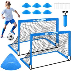 Kids Soccer Goal for Backyard Set - 2 Set of 6X4 / 4X3 ft Toddler Soccer Nets Training Equipment, Soccer Ball, Pop Up Portable Soccer Set for Kids and Youth Games and Training Goals Ages 3-16 Gift