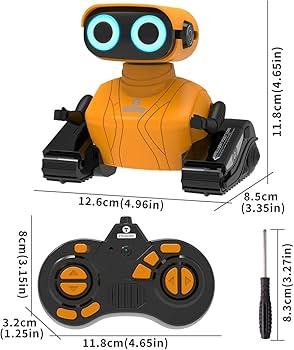 Robots for Kids, 2.4Ghz Remote Control Robot Toys with LED Eyes & Flexible Arms, Dance & Sounds, RC Toys for 3 4 5 6 7 8 Year Old Boys Girls (Orange)