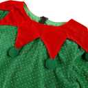 11 Pcs Women Christmas Elf Costume Set Costume Dress Xmas Festive Outfit with Elf Ears Hat Shoes (Green)