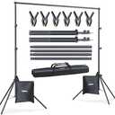 Linco Lincostore Backdrop Stand Kit 10x7ft for Photography
Adjustable back drop holder frame with clamps, sand bags, carry bag for party, event decoration, wedding & photo studio