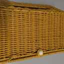 Wicker Hand Towel Box Cover Compatible with Disposable Paper Hand Towels, Wicker Paper Towel Holders, Hand Towel Holder for Bathroom, Car, Tabletop, by YANGQIHOME