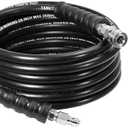 YAMATIC 3/8" Pressure Washer Hose 25FT – 5000 PSI Rubber Power Washer Hose Industrial-Grade, Steel Braided – Replacement Hose Stainless Steel, Compatible with Simpson, Craftsman, Honda, Ryobi