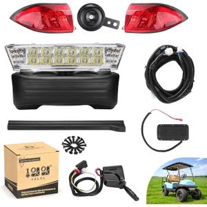 10L0L Deluxe Golf Cart Light Kit for Club Car Precedent 2004-2019, 12V Street Legal Light Kit with Headlight Taillight Turn Signals Switch Horn Brake Pad Hazard Lighting Function