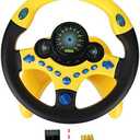 Coherny Simulated Driving Controller Portable Simulated Driving Steering Wheel Copilot Toy Children's Educational Sounding Toy Small Steering Wheel Toy Gift Funny Interactive Driving Wheel with Music