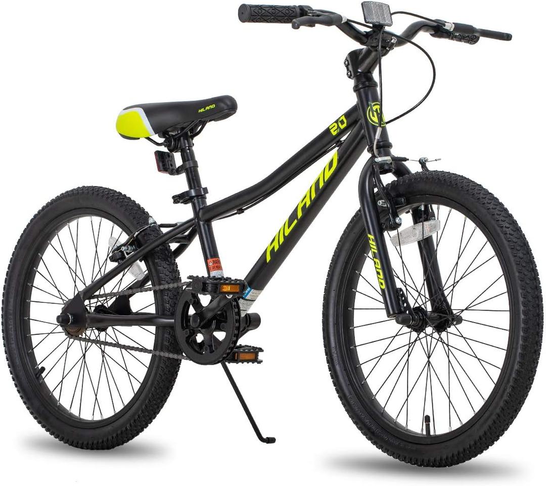 HILAND 20 Inch Kids' Bicycles Mountain Bike for Boys, Girls 5+ Years Old, Single Speed Kids Bicycles with Dual Handbrakes, Child Bike | Kids Bicycles, Dual Handbrakes, Kickstand