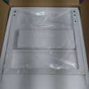 Lerliuo White Printer Stand with Fabric Drawer, 3 Tier Industrial Side Table, Modern Small Printer Desk Holder with Storage Shelf,Multi-Functional Bedside Tables for Home Office Fax Machine Scanner (1 Pack)