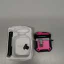 R-fun for AirPods 4 Case with Cleaning Kit,Carbon Fiber Elements Military Drop Proof Auto Pop up Cover, Phone Stand and Magnetic Base with Carabiner Hook Compatible with AirPods 4th Gen 2024,Blk/Rose