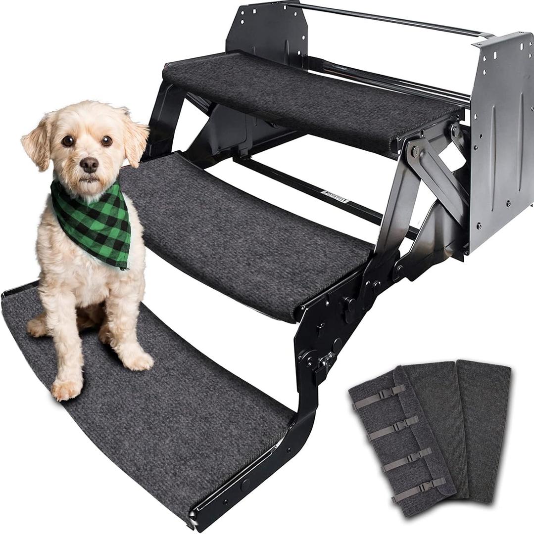 RVMATE RV Step Rugs 22 Inch RV Step Covers with Snap Fasteners Quickly to Release and Fit, 3 Packs