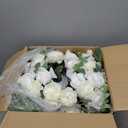 NUPTIO Large Flower Centerpieces for Tables: 17.7 inch Diameter White Artificial Flower Ball Arrangement for Wedding Party Centerpiece - 2 Pcs Fake Floral Rose for Bridal Shower Decorations