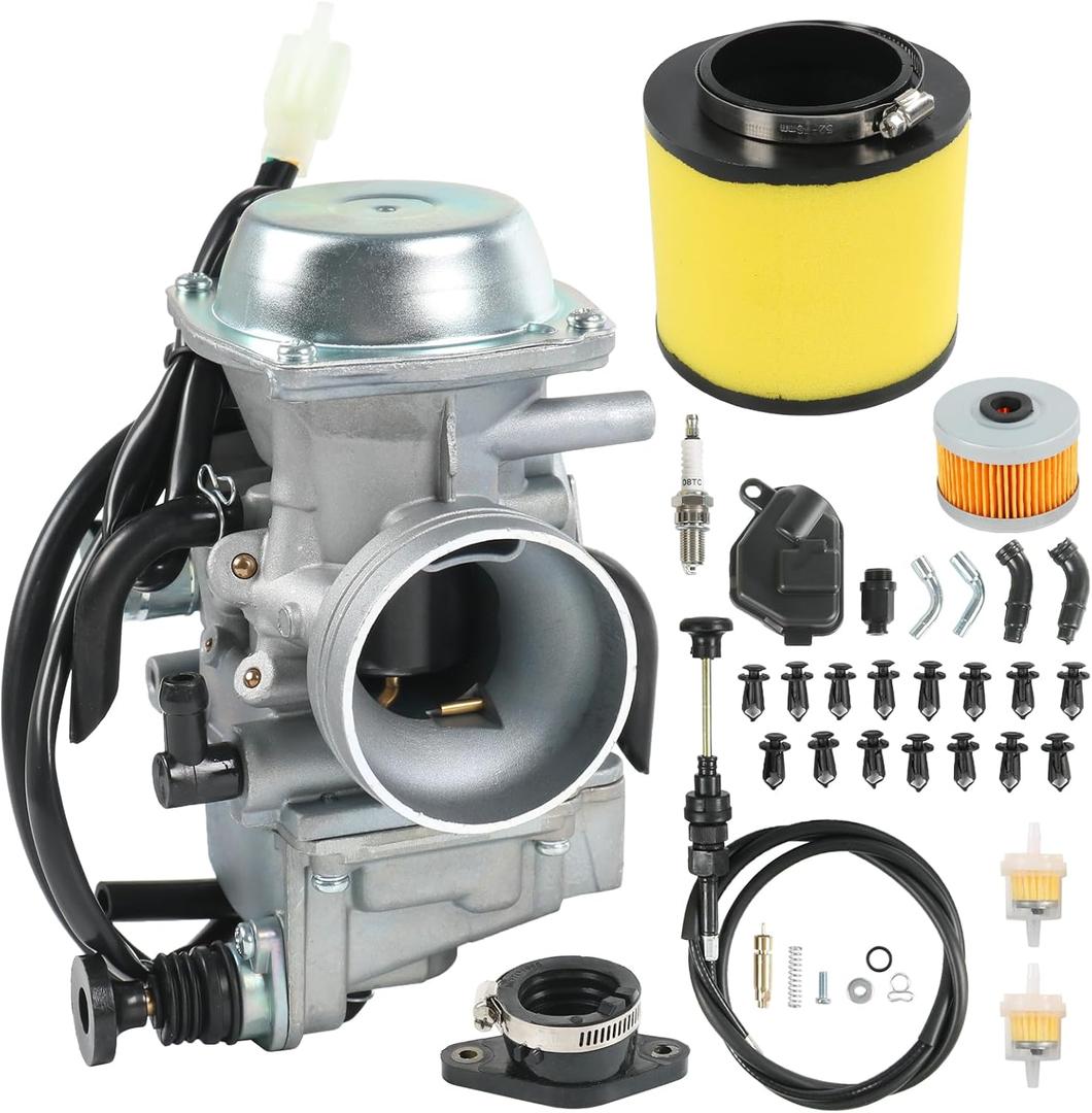 Carburetor Replacement For Honda TRX350 Rancher 350 2000-2006 TRX400 Foreman 1997-2004, Include Oil Filter, Air Filter, Choke Cable