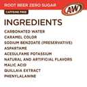 A&W Zero Sugar Root Beer Soda, 12 fl oz cans, 12 count