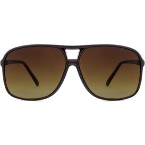 NYS Collection Retro Aviator Sunglasses for Men & Women 70s Vintage Style, Lightweight 100% Protection (Brown Frame-brown Gradiant Lens)