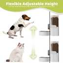 Hanging Cage Automatic Small Pet Food Bowl Water Bottle Dispenser, 1L Auto Gravity Pet Feeder and Waterer Set Kennel Feeding Station Crate Feeder Dish for Rabbit Puppy Cats Ferret (Grey)