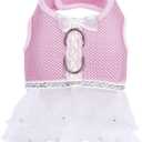 Leconpet Mesh Harness Vest for Small and Medium Dogs Breathable, Comfortable Harness Skirt, Dog Harness Dress (M, Pink)