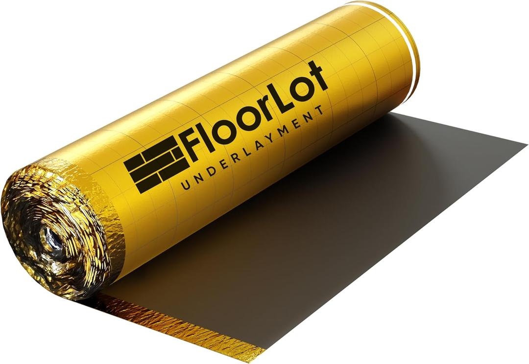 GoldMax Premium Floor Underlayment - 200 sqft Roll - 3mm Thick - with Moisture Barrier
