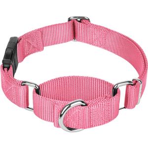 Martingale Collar for Dogs with Quick Release Buckle, Heavy-Duty Solid Color Nylon Training Collars - Adjustable No-Slip Design for Medium & Large Dog