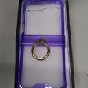 for Samsung Galaxy Z Flip 6 Clear Case Luxury Hinge Protection with Ring Holder & Screen Protector Soft All-Inclusive Shockproof Cover (Purple)