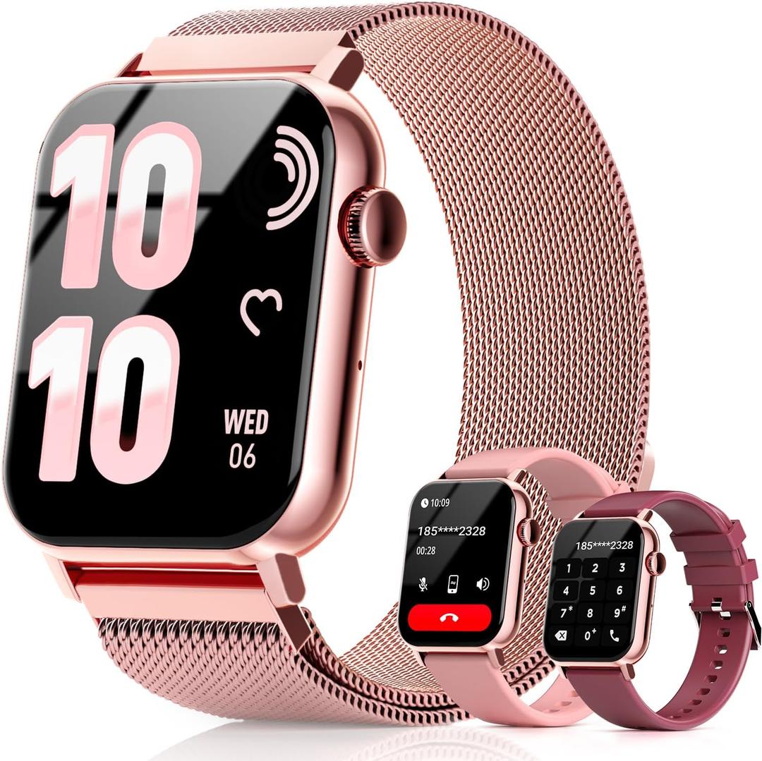 Smart Watches for Women, 1.83" HD Fitness Tracker (Answer/Make Calls), 120+ Sport Modes with Heart Rate/Sleep Monitor, IP68 Waterproof, Fitness Watch for iOS Android, Pink