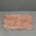 Phantoscope Faux Fur Solid Decorative Pillow Cover Fluffy Throw Pillow Mongolian Luxury Fuzzy Pillow Case Cushion Cover for Bedroom and Couch,Pink 12 x 20 Inches
