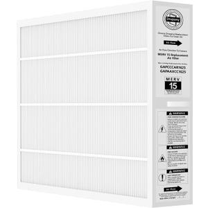 MERV 15 Replacement Air Filter, Compatible with Bryant/Carrier Infinity 16" x 25" Air Purifier GAPAAXCC1625, GAPCCCAR1625, Actual Filter Size 17.2" x 24.5" x 3.5", 1 Pack