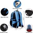SHRRADOO Anti Theft Laptop Backpack Travel Backpacks with Combination Lock for Women Men High School College Backpack Computer Bag Fits 17 Inch Laptop,Sky Blue