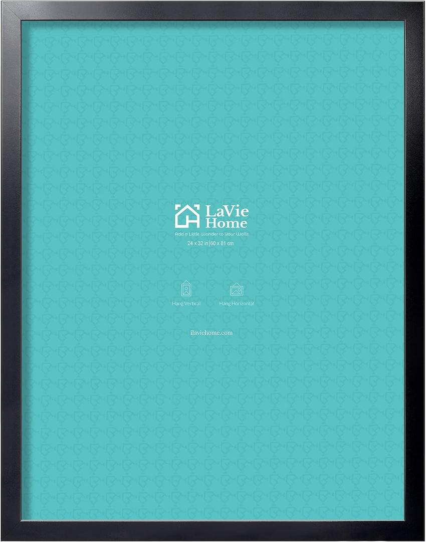 LaVie Home 24x32 Picture Frame Black, Puzzles Frame for Wall Decoration, Classic Black Minimalist Style Suitable for Decorating Houses, Offices, Hotels, Puzzles Posters Photos or Artwork1 Pack