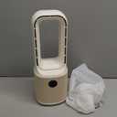 Misby Desk Fans Small Quiet, 13 Inch Bladeless Table Fan, 5 Speeds for Powerful Airflow, 70 Oscillating Fan with Night Light and Timer, Desktop Cooling Fan for Bedroom, Office, Nightstand (Ivory White)