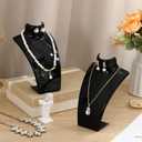 AceOrbit 6 Pcs Acrylic Necklace Display for Vendors, Jewelry Bust Stand Holder, 7.87 x 5.12 x 2.36 Inch Jewelry Display Mannequin for Earrings Necklace, Retail Store & Trade Shows(Black)