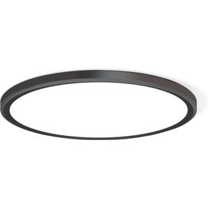 WKONCLDY 3200lm LED Flush Mount Ceiling Light, Super Slim 12 inch LED Ceiling Light, 5000K LED Ceiling Light for Bedroom, Living Room, Dining Room (Black, One Pack)
