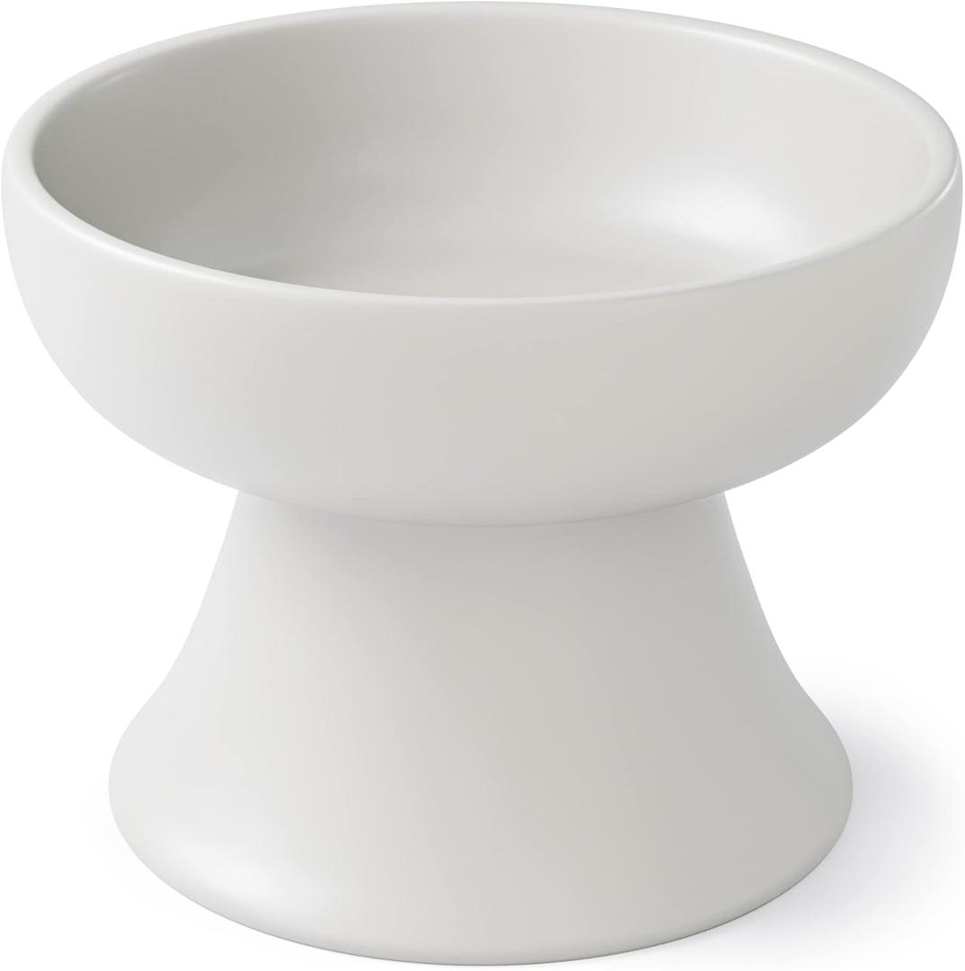 Raised Cat Food Bowl Elevated Cat Bowl MINO Ceramics Made in Japan for Cats and Small Dogs (Regular, White) Raised Cat Food Bowl Elevated Cat Bowl MINO Ceramics Made in Japan for Cats and Small Dogs (Regular, White)