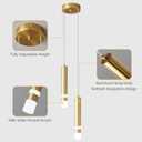 Modern Pendant Light Kitchen Fixture Dimmable LED Gold Mini Pendant Lighting fo Kitchen Island Bedroom Bedside Table Small Pendant Lights (2-Light)