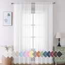 Aiyufeng Voile Sheer Window Curtains 120 inch Extra Long, Rod Pocket Elegant and Airy Drapes Translucent Window Treatments for Living Room/Bedroom, White, 40" Wx120 L, 2 Panels=80" Wide
