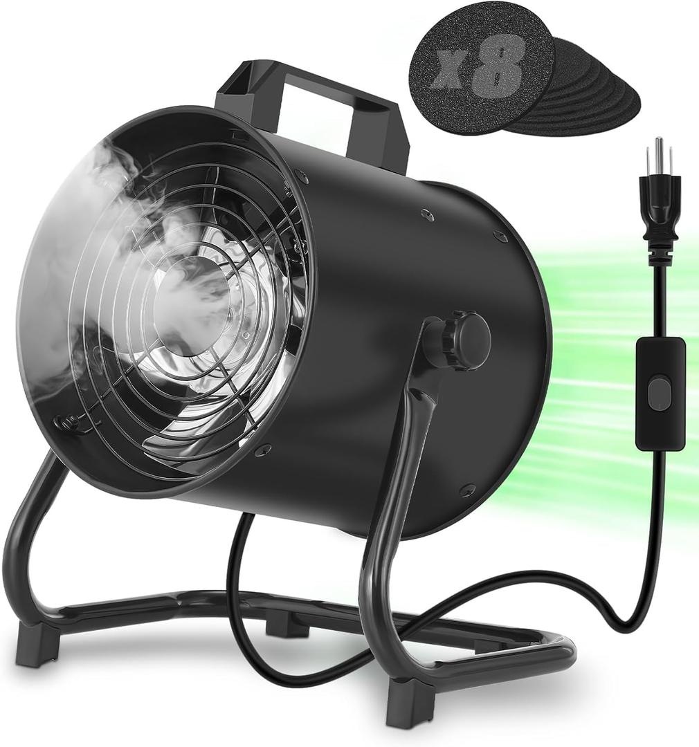 FEFE 8 Inch Portable Range Hood, 2900 RPM Powerful Portable Kitchen Exhaust Fan, Desktop Range Hood with 8 Activated Carbon Washable & Reusable Filter, for Outdoor BBQ, Hot Pot, Camping, Trips and RV