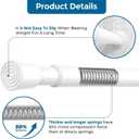 AIZESI 2pcs Spring Tension Rods Adjustable 26 to 39 inch Small Tension Curtain Rod No Drilling Expandable Spring Loaded Curtain Rod,Suitable for Doors and Windows 28 to 36 inch, White