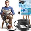 Portable Ice Therapy Machine for Post-Operative Recovery, Sports Injuries, Knee Pain, Sprains, Swelling,Full Knee Brace with Silent Pump, Timer Remote Control Cold Therapy Device Black