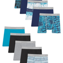 Hanes Boys' and Toddler Underwear, Comfort Flex and ComfortSoft Boxer Briefs, Solids/Prints Assortedpack of 10, Large