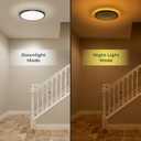 Matane Flush Mount Ceiling Light Fixture with Remote Control, Nightlight 8.7 Inch 18W 3000K-6500K Adjustable, Led Low Profile Ceiling Lights for Bedroom, Living Room,Dining Room, Kitchen, Round Black