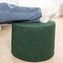 Asuprui Supportive Boucle Pouf Ottoman and Foot Rest Elevate Your Living Room Decor with Lightweight Pouf Filler Modern Foam Stuffed Poof Perfect to Rest Your Feet Moss Green